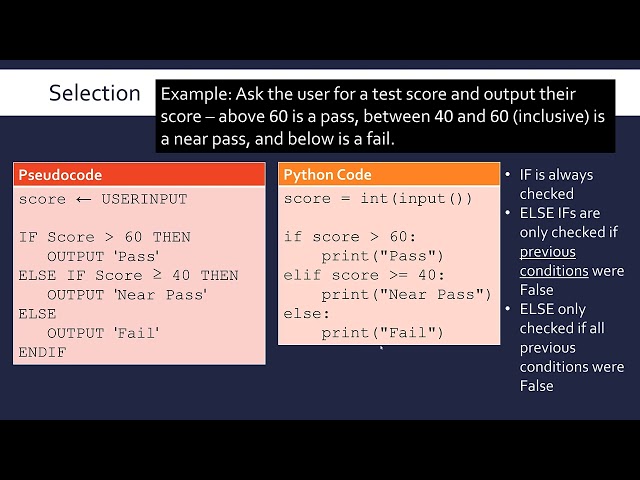 Comparing AQA Pseudo-code to Python Code