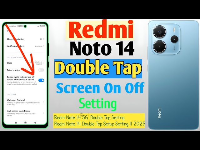 How To Redmi Note 14 5G  Double Tap Setting/Redmi Note 14 Double Tap Setup Setting || 2025l