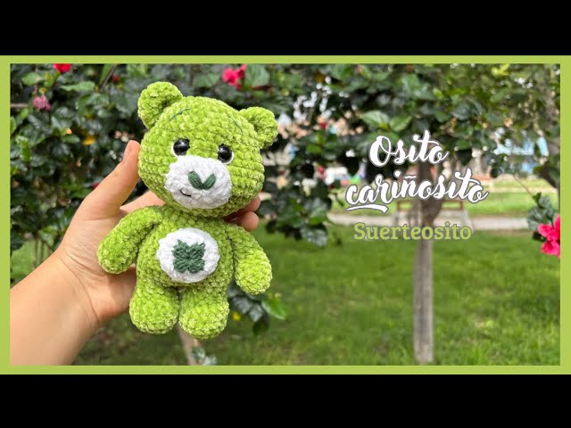 TUTORIAL: Osito cariñosito a crochet verde 💚 #tutorial #tejido #ositocariñosito
