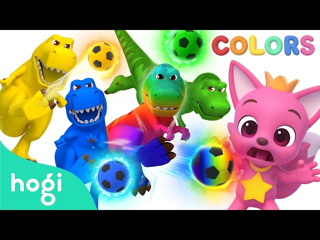 [NEW✨] 🌈 ⚽ 🦖 Learn Colors with Dinosaurs Playing Soccer｜Colors for Kids｜Hogi Colors｜Hogi Pinkfong