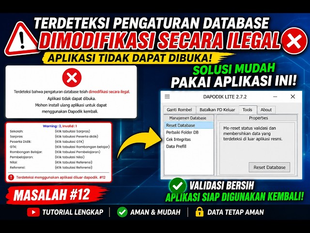Dapodik Lite 2027 | Dapodik Terdeteksi Dimodif Secara Ilegal? Solusi Masalah Tanpa Install Ulang!