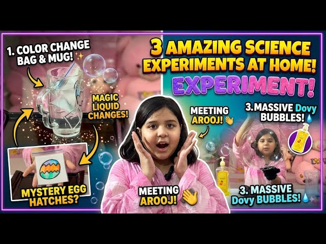 3 EASY Science Experiments for Kids to do at Home! 🏠 @AroojCreativeCorner 