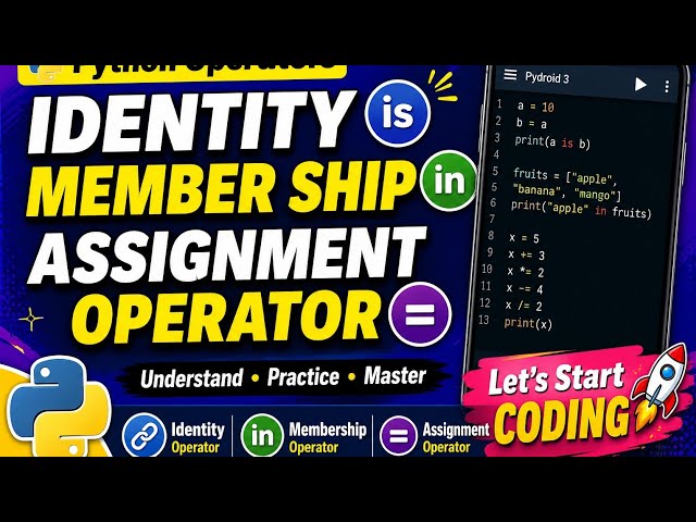 Python Identity, Membership & Assignment Operators | Class 11 CS/IP | CBSE 2026 