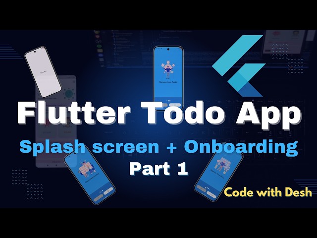 Flutter Todo App Tutorial | Splash Screen & Onboarding UI with Smooth Page Indicator | Part 1