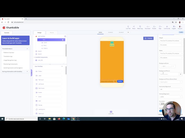 Creación de Interfaces Básicas de Usuario (Parte 2) | Tutorial Thunkable X