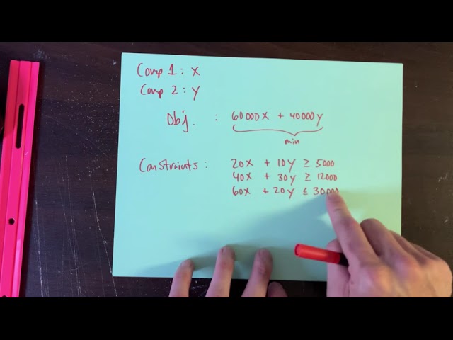 Linear Programming example (from HW)