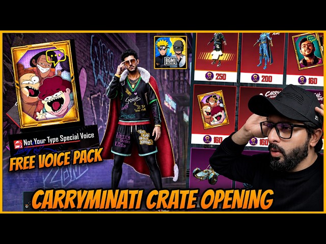 🔥NOT YOUR TYPE - FREE VOICE PACK l CARRYMINATI CRATE OPENING IN BGMI l NOT YOUR TYPE VOICE PACK