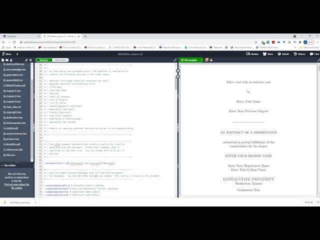 Using the LaTeX Template for the ETDR