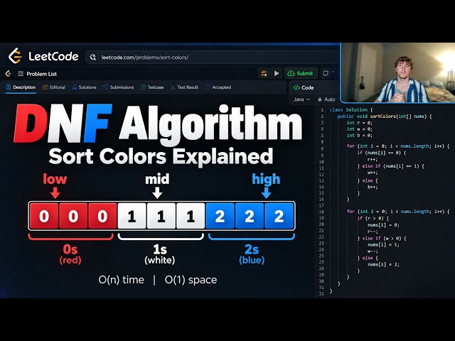 Dutch National Flag Algorithm Explained | LeetCode #75 Sort Colors