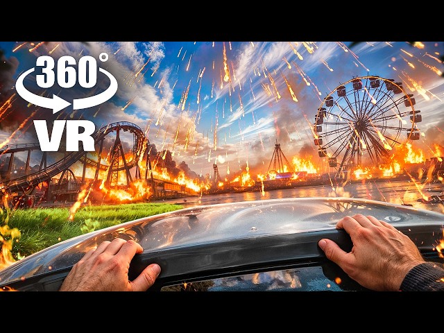 360° VR - Lava Rain at the Amusement Park