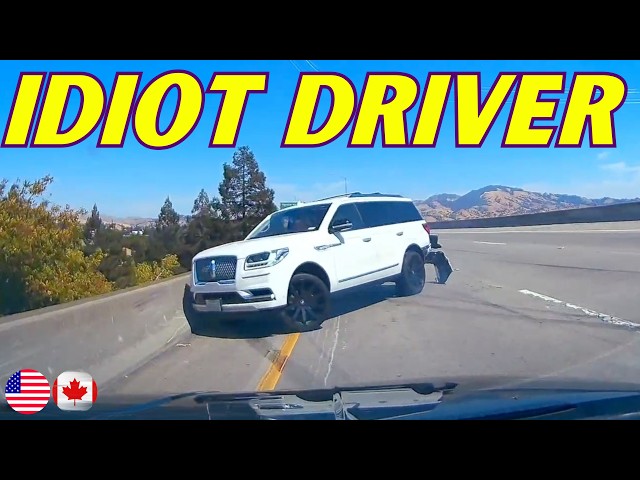 Car Driver Overcorrects And Slams Divider | Dashcam Footage  - 803