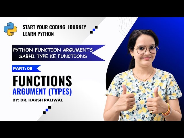 Python Function Arguments Explained in Hindi | Positional, Keyword, Default, *args & kwargs | Python