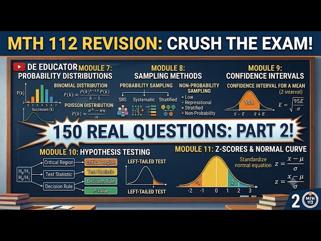 MTH112 Exam Revision | Part 2 | Probability, Correlation & Regression