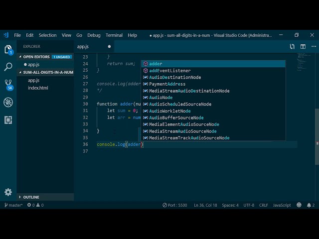 JavaScript Coding Challenge: Sum all the digits in a number