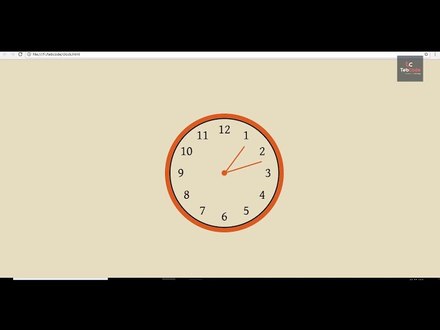 Animated Clock Pure CSS  Tutorial | tebcode