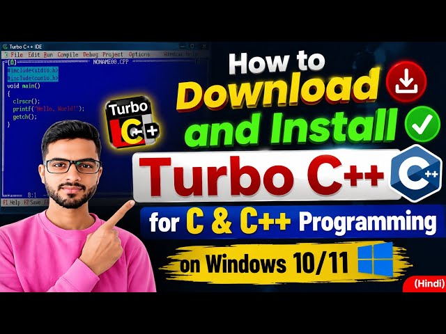 How to Download and Install Turbo C++ on Windows 10/11 | Install C&C++ on windows (Hindi)