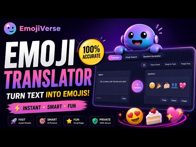 EmojiVerse - Emoji Translator Mini Project Demo | HTML CSS JavaScript Source Code & Synopsis