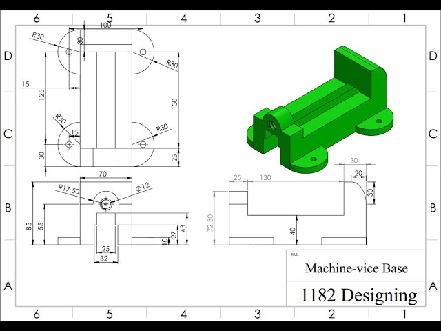CAD tutorial machine bench vise Base, Part-1