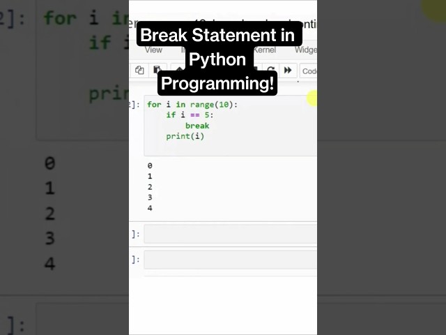 Python Programming break Statement | Quick Guide! #python #ai