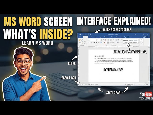 Microsoft Word Basic Knowledge and All tools name | MS Word Screen me Kiya Kiya Dekhai deta hai 