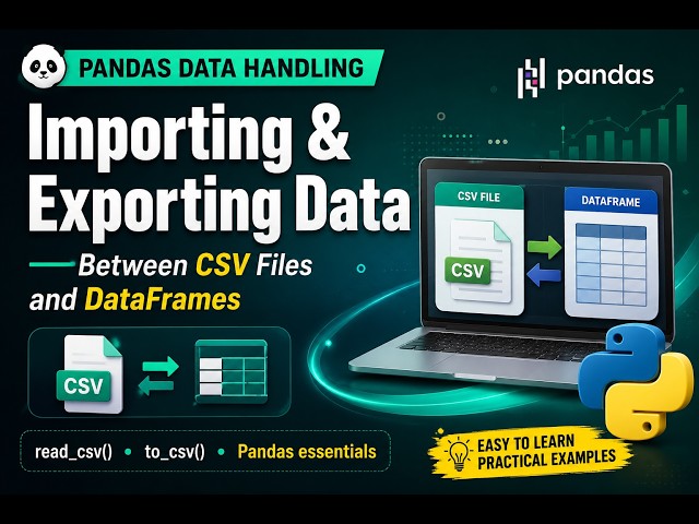 Import CSV to DataFrame & Export DataFrame to CSV | Pandas read_csv() & to_csv() #pandas #python
