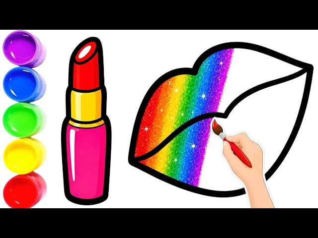 💄🎨Lipstick Coloring for Kids || Learn Colors with Cute Lipstick Drawing | Easy Drawing for Children🎨