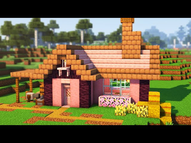 How to Build A CHERRY BLOSSOM Starter House in Minecraft!