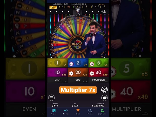 Massive multiplier in spin a win playtech live casino game Part 1  #shorts