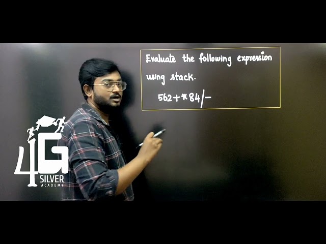 Evaluate the following expression using stack in Tamil | Data Structures in Tamil | Unit 3