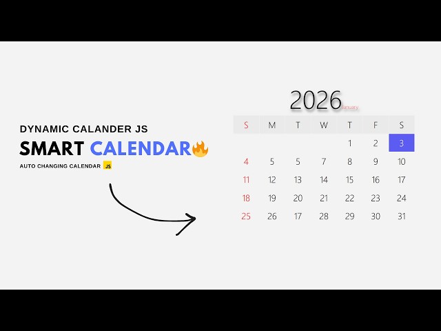 Dynamic Calendar Using HTML CSS JavaScript | Auto Day & Background Change