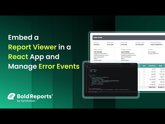 Easily Embed a Report Viewer in a React App and Manage Error Events