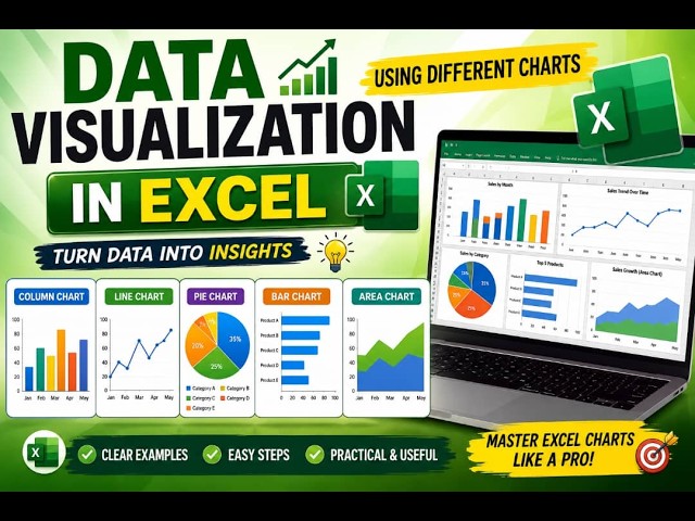 How to Create Different Charts in Excel :Complete Guide Data Visualization || kinyarwanda