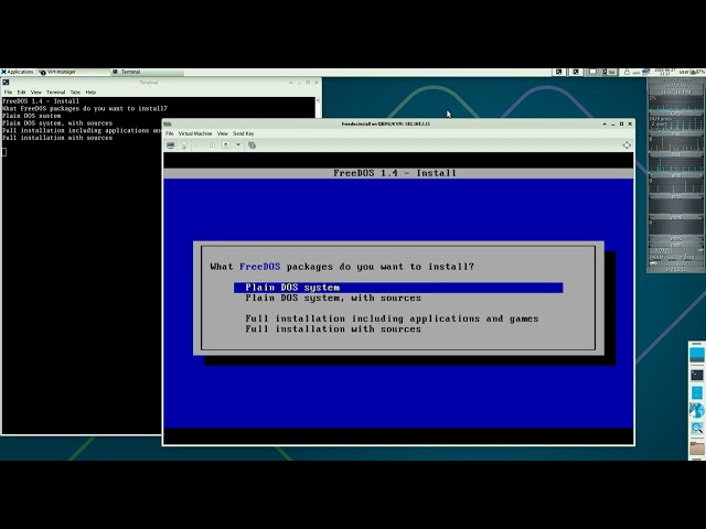 FreeDOS 1.4 installation automation with Umvirt VMexec
