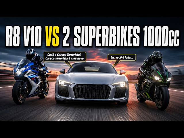 Audi R8 X Kawasaki Ninja ZX10R X Suzuki GSXR1000 by @nettolucciano