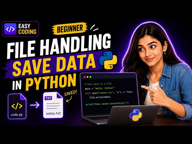Save Data in Python !📁 File Handling for Beginners .