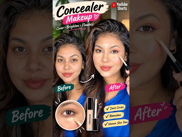 Dark Circles? Spots? Try This Concealer Hack!💕 #makeup #viral #makeuphacks#trending #viralvideo