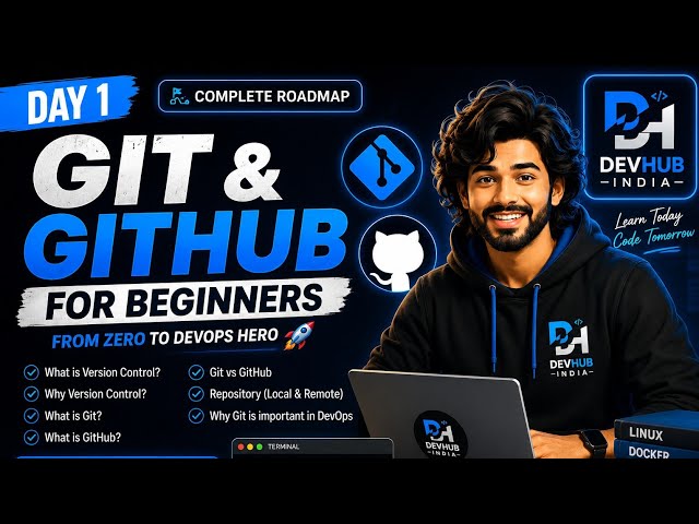 Git & GitHub Complete Tutorial for Beginners | Day 1 | Telugu  @DevHubIndia 