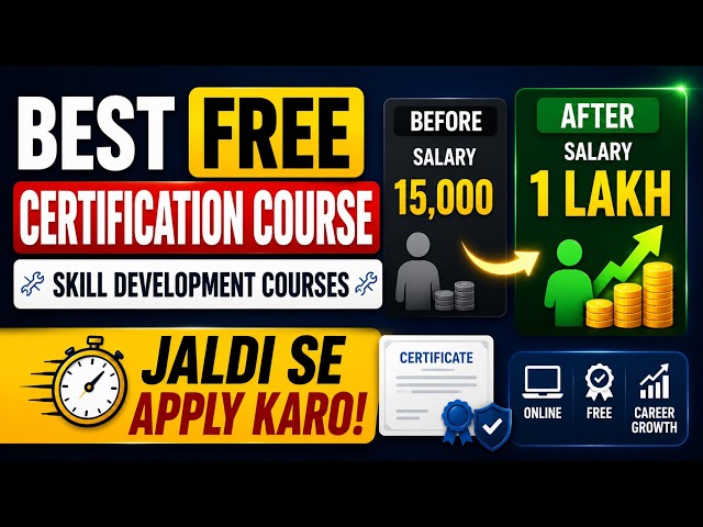 Best Free Certification Courses 2026 | Skill Development Courses | From ₹15,000 to ₹1 Lakh Salary