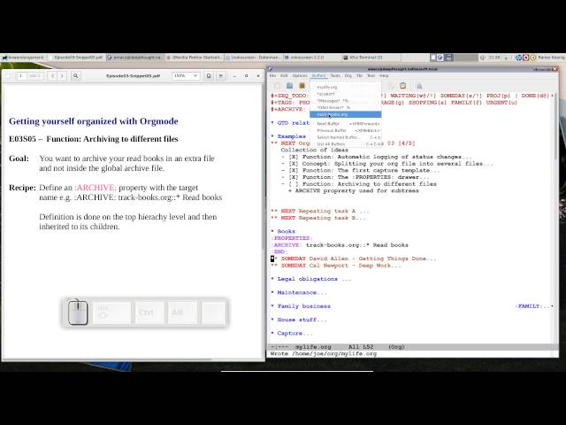 OrgMode E03S05: Archiving to different files