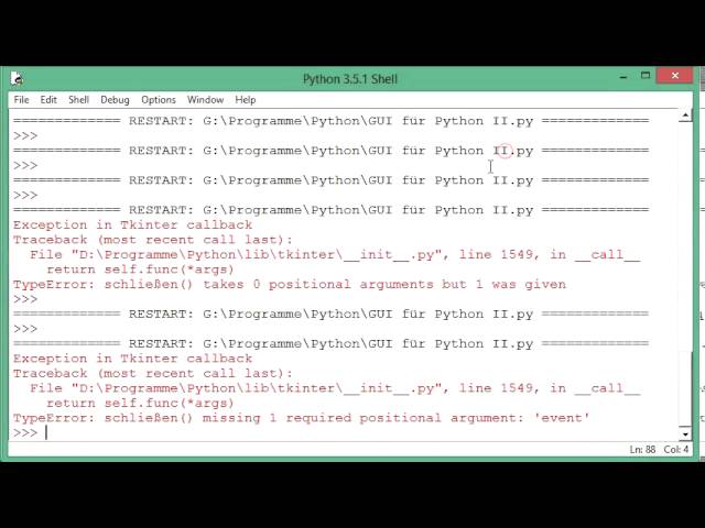 035 GUI mit Python: Event handling in der grafischen Benutzeroberfläche