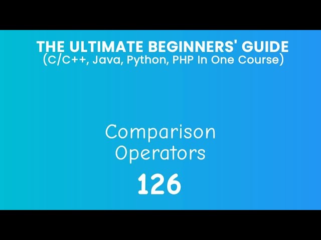 126. Comparison Operators