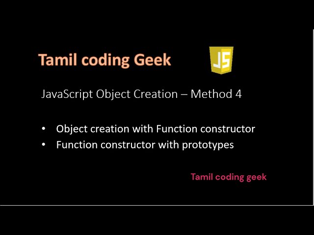 Javascript in tamil | Object creation |  Fuction constructor