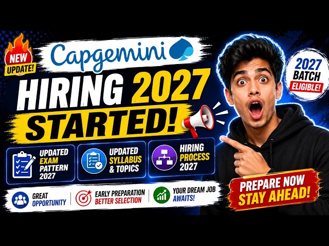 🔥Capgemini Hiring 2027 Started | Capgemini Updated Exam Pattern 2027 | Capgemini Hiring Process 2027