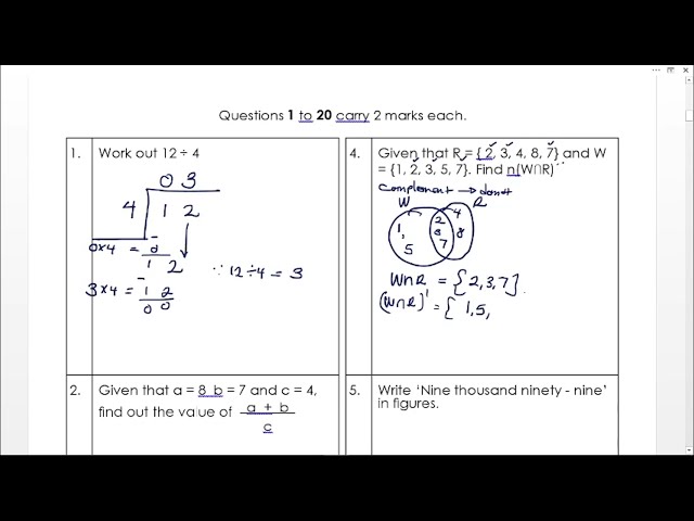 P7 MUKONO  MOCK  MATH EXAMS  2022 SECTION A