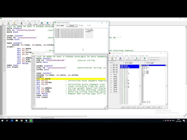 EMU 8086 Emulator String Operation