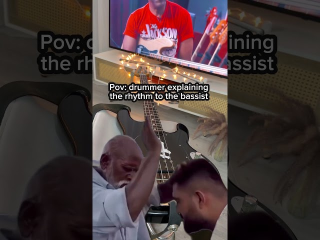 POV: drummer explaining the rhythm to the bassist