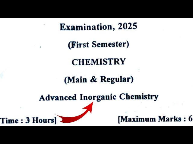 MSc 1st Sem (NEP) Advanced Inorganic Chemistry Question Paper 2025 | Most Important Questions for...