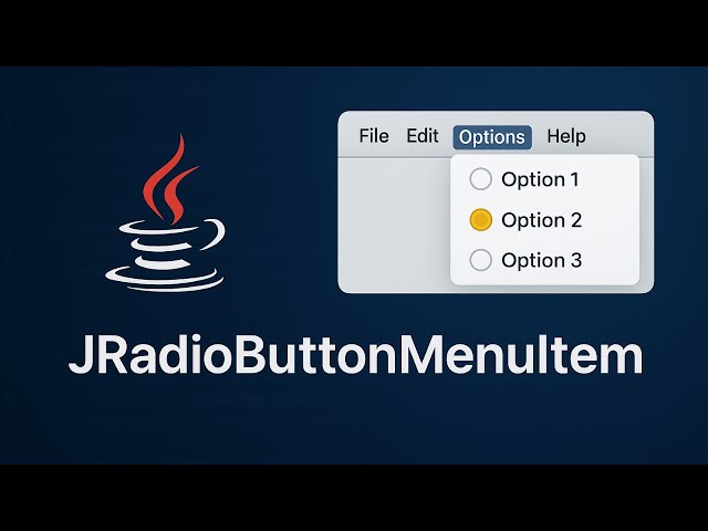 Java GUI: How to Create and Use JRadioButtonMenuItem in Java Swing | #16