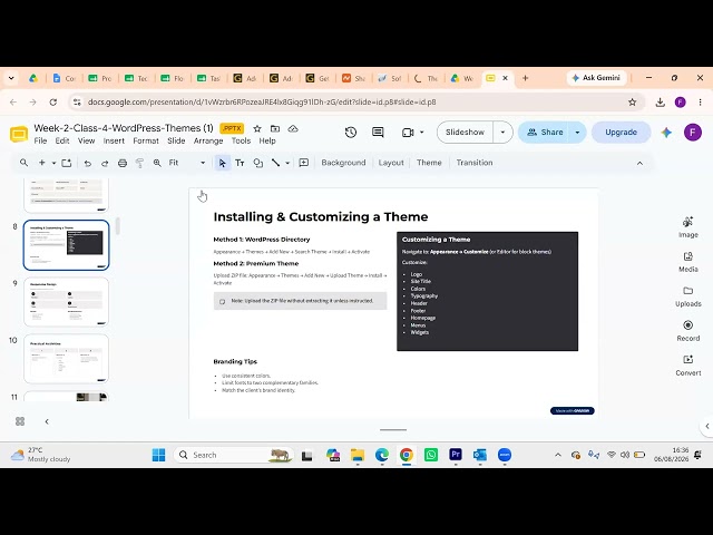 Introduction to Wordpress Web design   Part 2