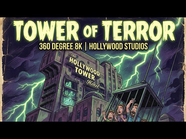 Tower of Terror in 360 Degree 8k - Hollywood Studios - Nov 2025